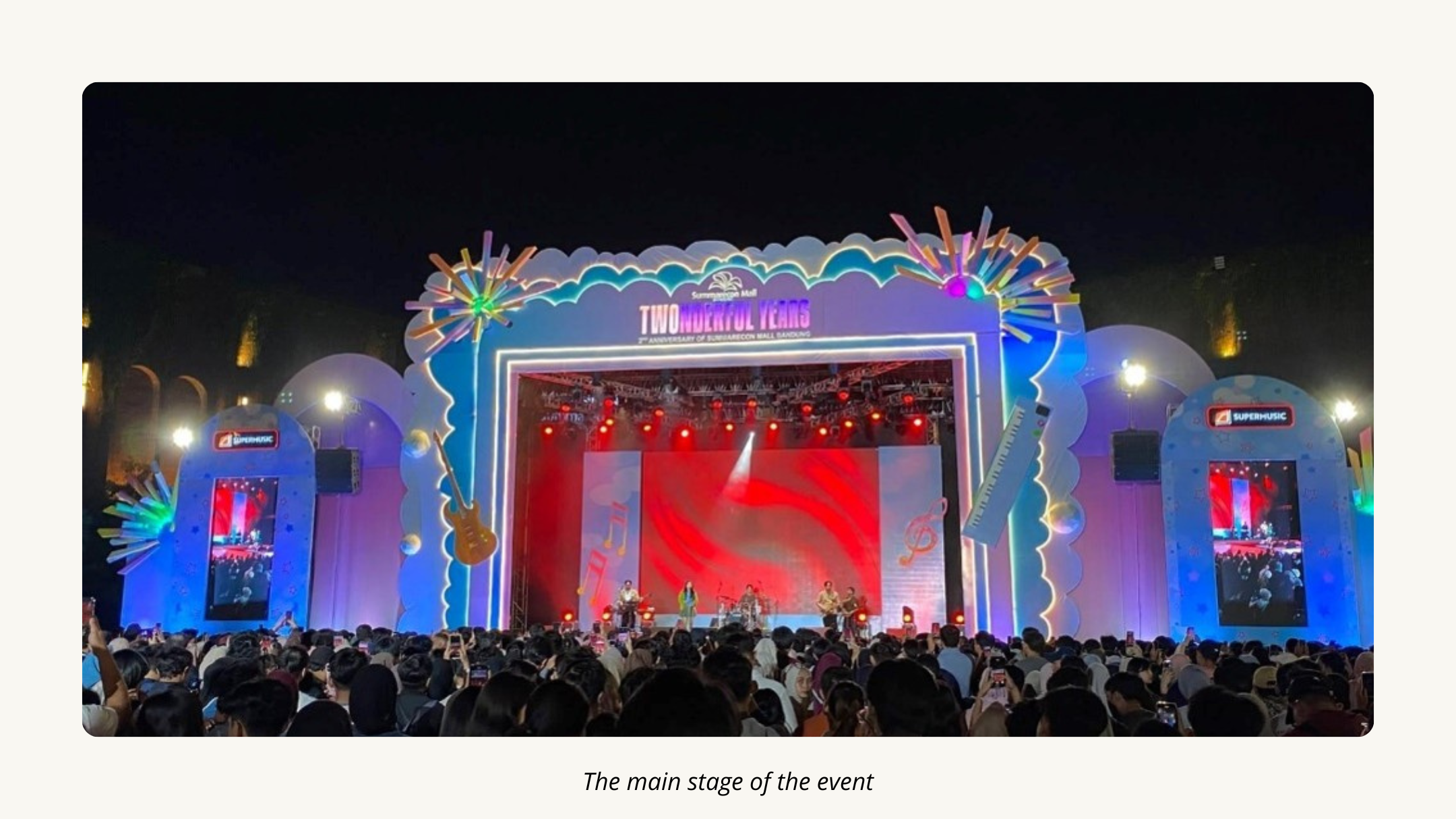 The stage of the event