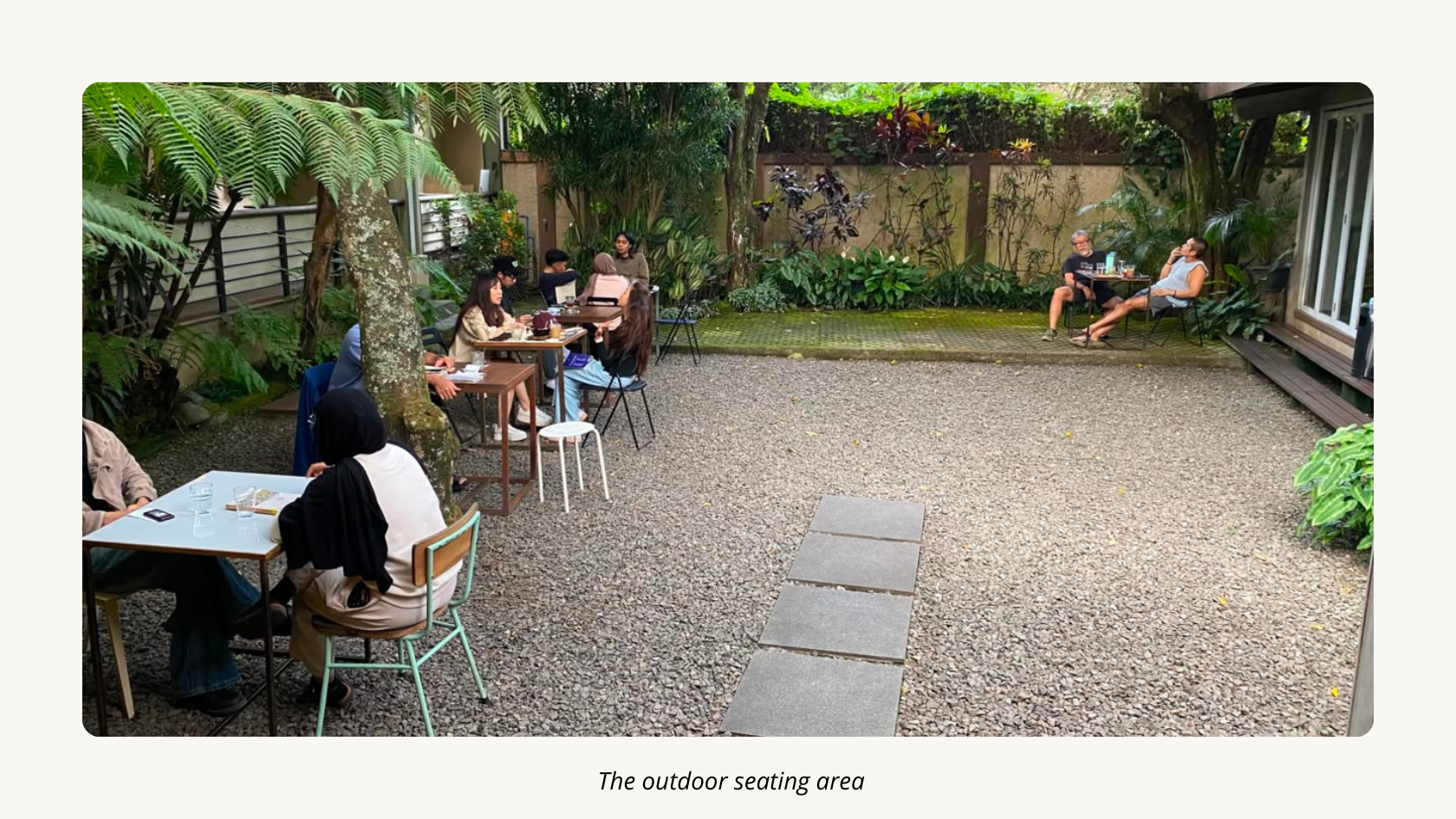 The outdoor seating area