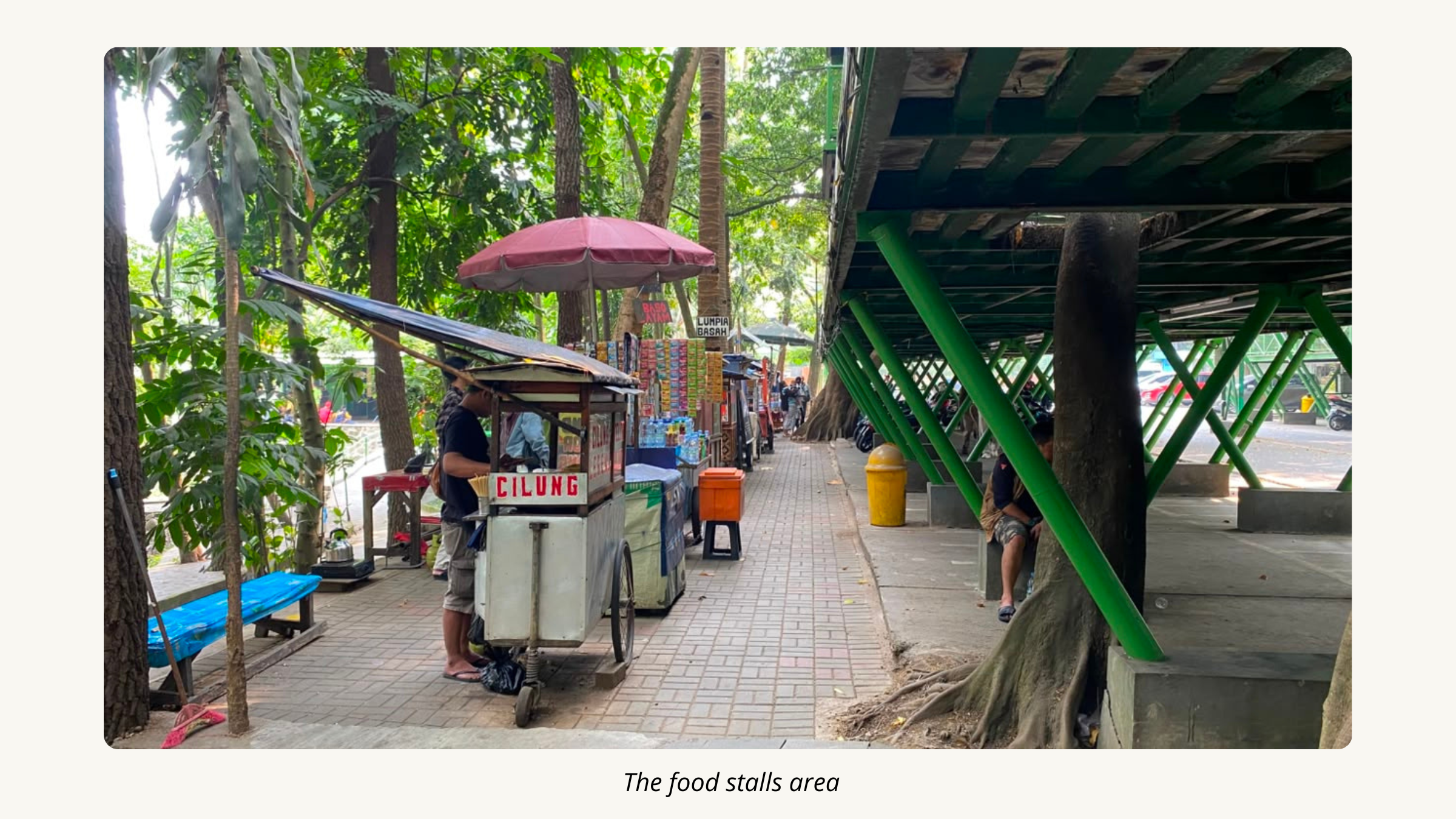The food stalls area